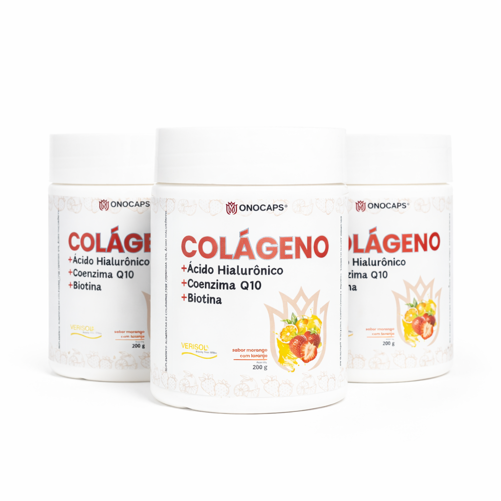 Colágeno Verisol + Ácido Hialurônico (Morango c/ Laranja)