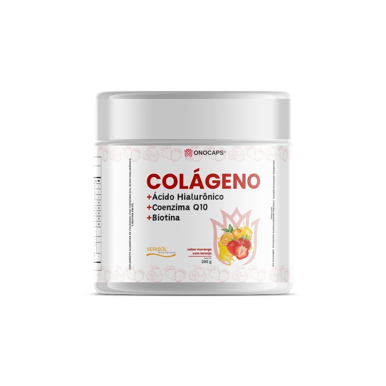 Colágeno Verisol + Ácido Hialurônico (Morango c/ Laranja)